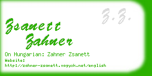 zsanett zahner business card